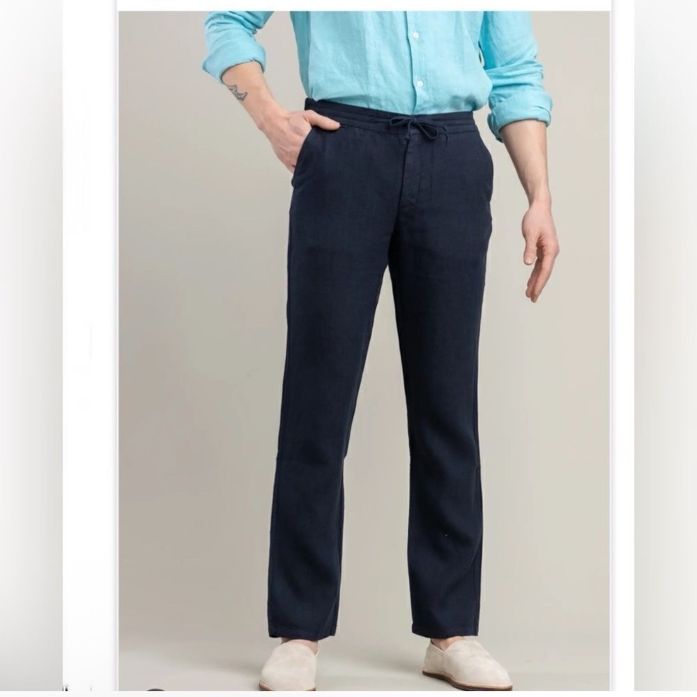 H&M Blue Chinos Tailored Straight-Leg
